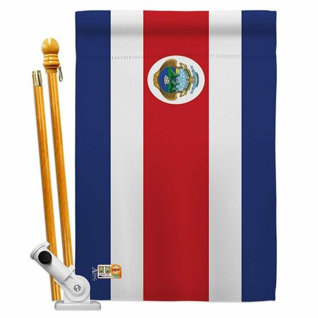 COSA 28 x 40 in. Costa Rica Flags of the World Nationality Impressions Vertical House Flag Set CO2158207
